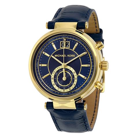 michael kors mk2425 sawyer gold blau|Michael Kors Sayer Blue Dial Amber Blue Leather Ladies Watch .